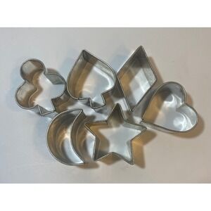 Vintage Bridge Luncheon Sandwich Cutter Set Cookie Cutters Set of 6 Metal